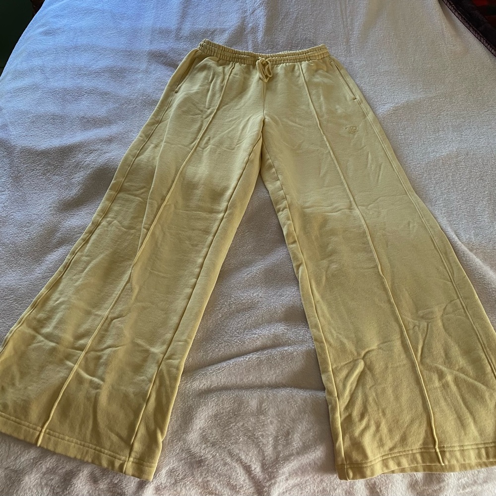 Yellow Wide-Leg Lounge Pants
